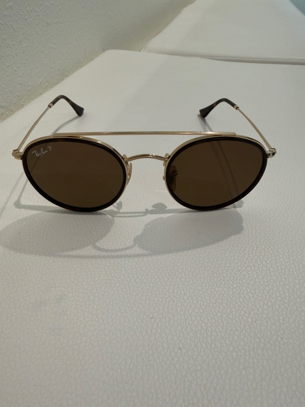 Ray Ban Polarized Round Double Bridge Sunglasses